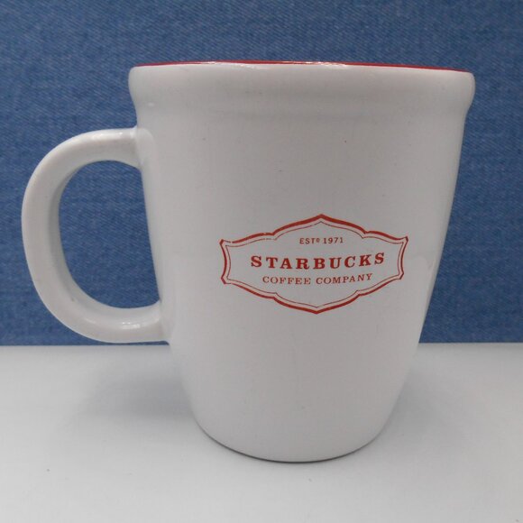 STARBUCKS COFFEE MUG CUP WHITE RED VINTAGE 2006 COLLECTIBLE 13 FL OZ - Picture 1 of 10